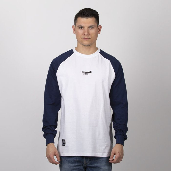 Koszulka Mass Denim Classics Small Logo Longsleeve white / navy