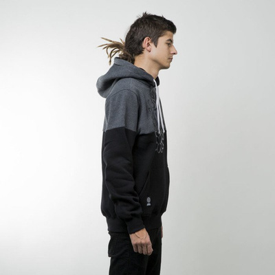 Mass Denim bluza sweatshirt Base Cut hoody black / dark heather grey