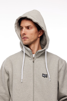 Mass DNM bluza Sweatshirt Signature Patch Zip Hoody - szara