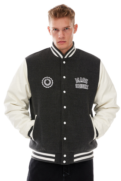 Mass DNM kurtka Jacket Athletic Baseball - ciemnoszara