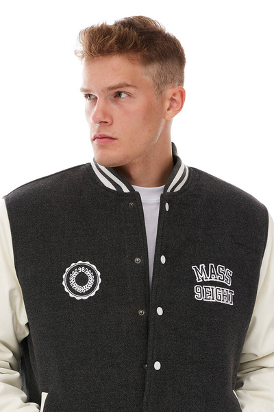 Mass DNM kurtka Jacket Athletic Baseball - ciemnoszara