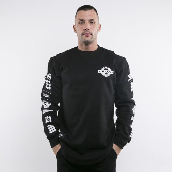 Mass Denim bluza crewneck Side long fit black BLAKK
