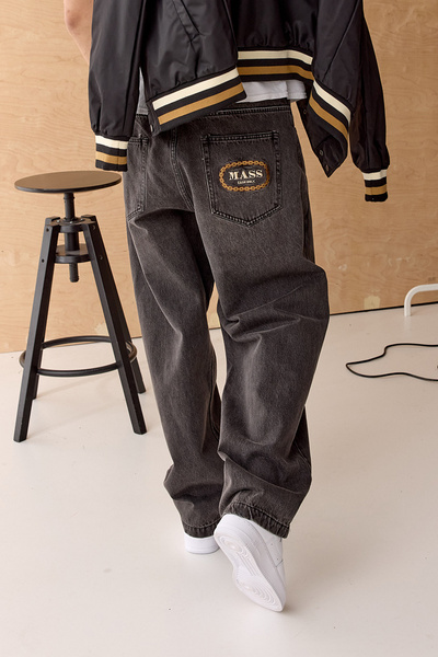 Mass DNM spodnie Jeans Round Two Extra Baggy Fit - sprane czarne