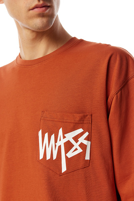 Mass Denim Pocket sign T-shirt ceglasta