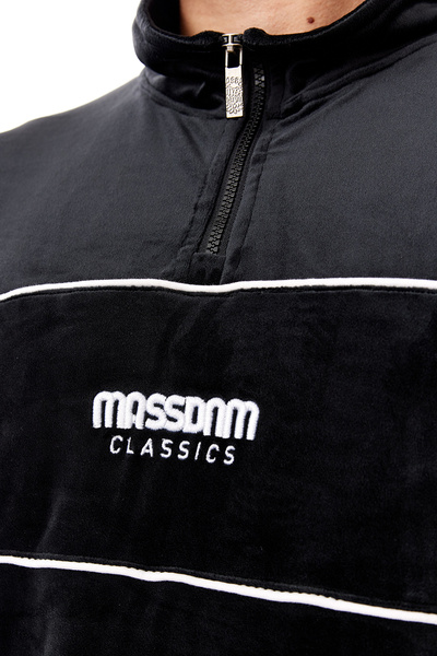 Mass DNM bluza Sweatshirt Classic Cut Velour Half Zip - czarna