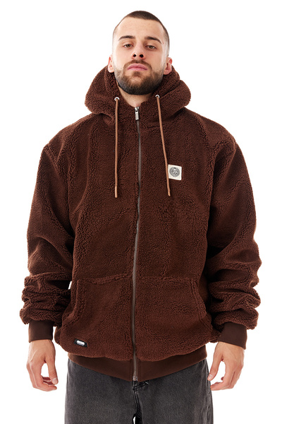 Mass DNM kurtka Patch Teddy Hoody Zip Jacket - brązowa