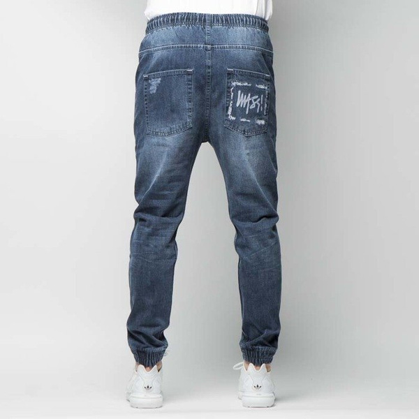 Mass DNM spodnie Street Sign Joggers Jeans Trap Fit - distressed denim