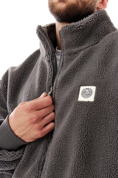 Mass DNM kurtka Patch Teddy Zip Jacket - szara