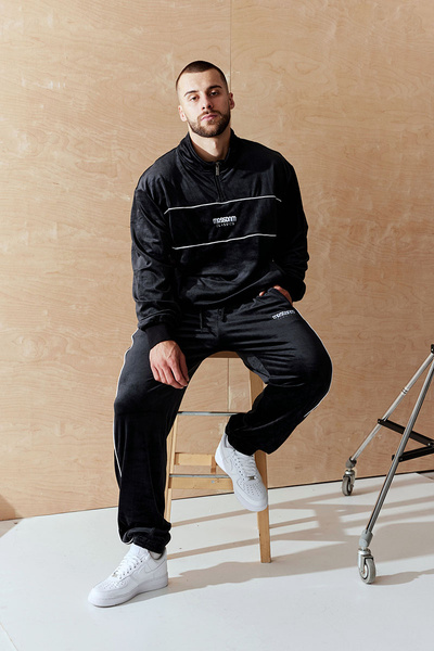 Mass DNM bluza Sweatshirt Classic Cut Velour Half Zip - czarna