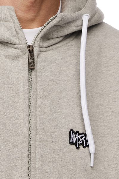 Mass DNM bluza Sweatshirt Signature Patch Zip Hoody - szara