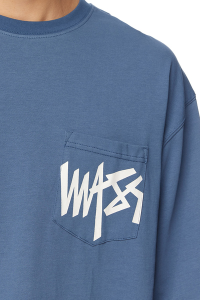 Mass Denim Pocket sign T-shirt stalowa