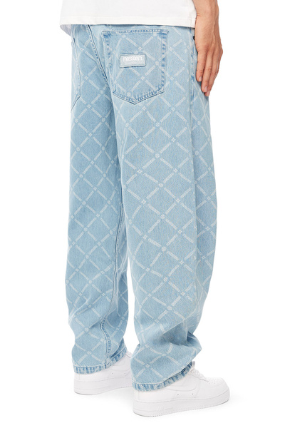 Mass DNM spodnie Monogram Jeans Extra baggy Fit - jasnoniebieskie
