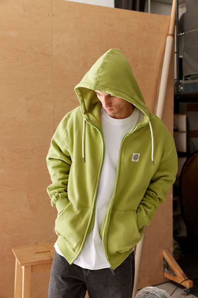 Mass DNM bluza Sweatshirt Patch Zip Hoody - oliwkowa