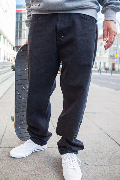 Mass DNM spodnie Jeans Slang Baggy Fit - czarne