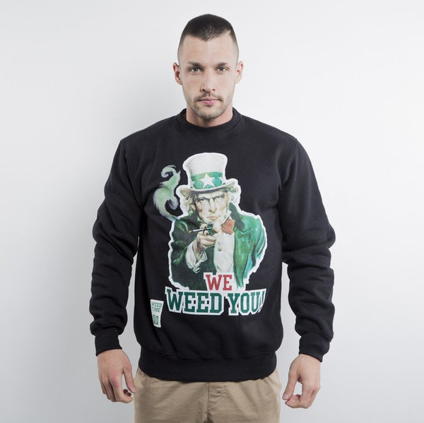 Mass Denim bluza crewneck We Weed You crewneck black