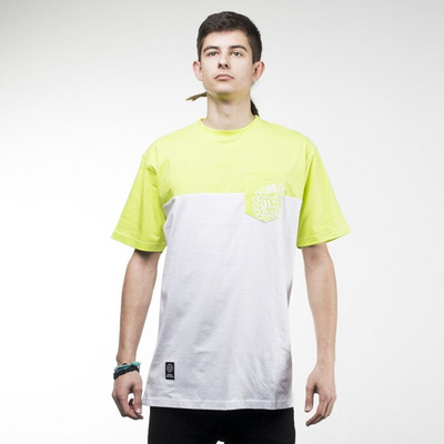 Mass Denim koszulka t-shirt Pocket Base white / toxic green