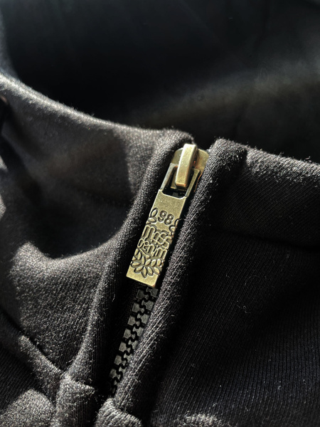 Mass DNM bluza Sweatshirt Signature Patch Zip Hoody - czarna