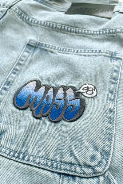 Mass DNM spodnie Wall Jeans Extra baggy Fit - jasnoniebieskie