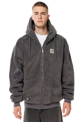 Mass DNM kurtka Patch Teddy Hoody Zip Jacket - szara