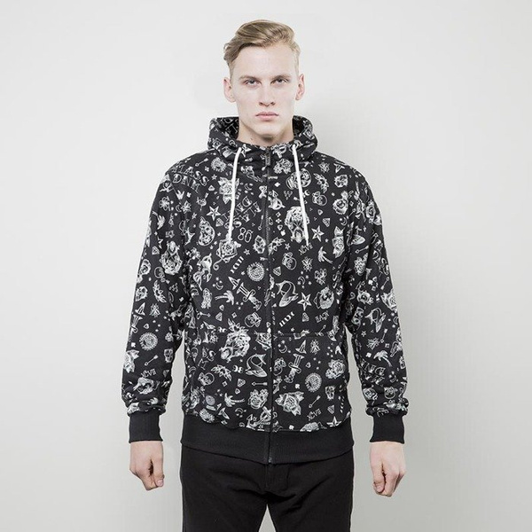Mass Denim bluza hoody Tattoo Zip black
