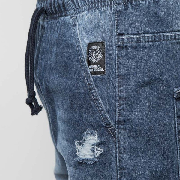 Mass DNM spodnie Street Sign Joggers Jeans Trap Fit - distressed denim