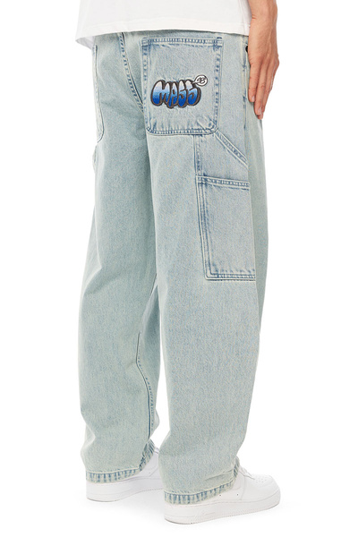 Mass DNM spodnie Wall Jeans Extra baggy Fit - jasnoniebieskie