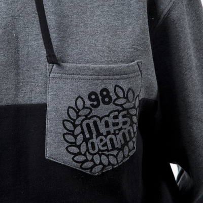 Mass Denim  sweatshirt bluza Pocket Base hoody black / dark heather grey