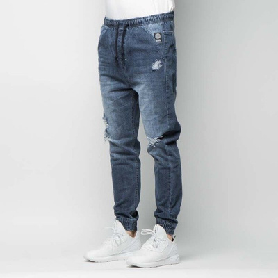Mass DNM spodnie Street Sign Joggers Jeans Trap Fit - distressed denim