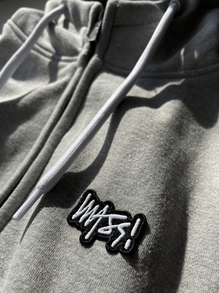 Mass DNM bluza Sweatshirt Signature Patch Zip Hoody - szara