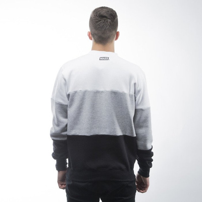 Mass Denim bluza sweatshirt Horizon crewneck light heather grey / black