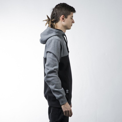 Mass Denim  sweatshirt bluza Pocket Base hoody black / dark heather grey