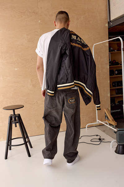 Mass DNM spodnie Jeans Round Two Extra Baggy Fit - sprane czarne