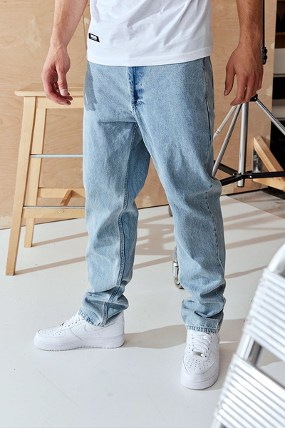 Mass DNM spodnie Box Jeans Relax Fit - jasnoniebieskie