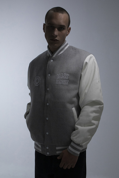 Mass DNM kurtka Jacket Athletic Baseball - jasnoszara