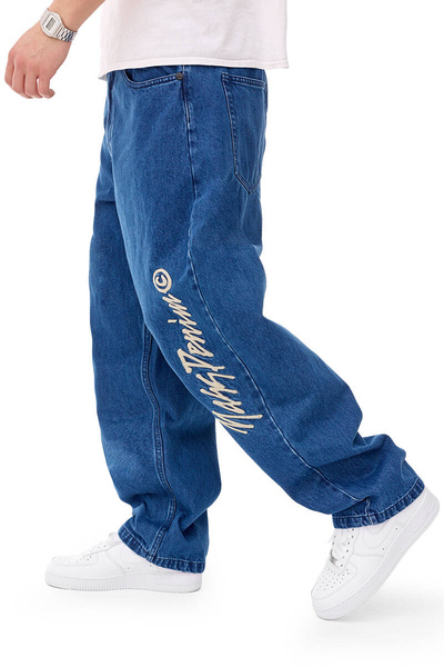 Mass DNM spodnie Jeans Initials Extra Baggy Fit - niebieskie