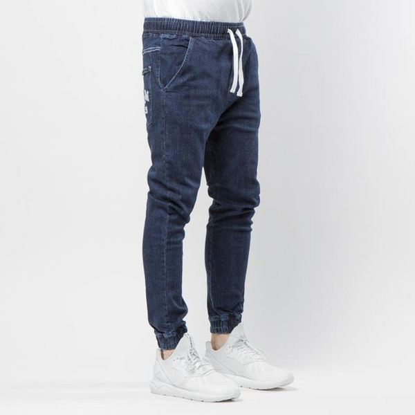 Mass DNM spodnie Joggers Jeans Sneaker Fit - dark blue