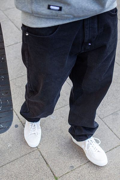 Mass DNM spodnie Jeans Slang Baggy Fit - czarne