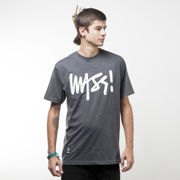 Mass Denim koszulka t-shirt Signature dark heather grey