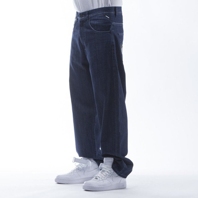 Mass Denim spodnie Jeans Battle baggy fit dark blue
