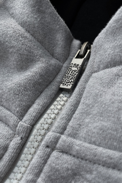 Mass DNM bluza Sweatshirt Signature Patch Zip Hoody - szara