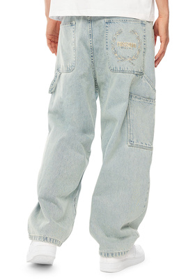 Mass DNM spodnie Crown Jeans Extra baggy Fit - jasnoniebieskie