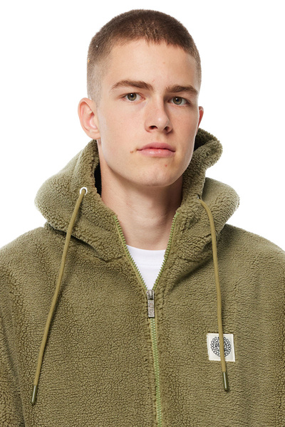 Mass DNM kurtka Patch Teddy Hoody Zip Jacket - khaki