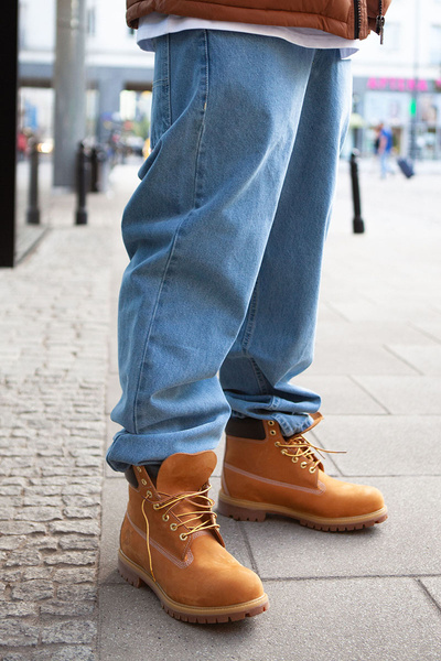 Mass DNM spodnie Jeans Craft Baggy Fit - jasnoniebieskie