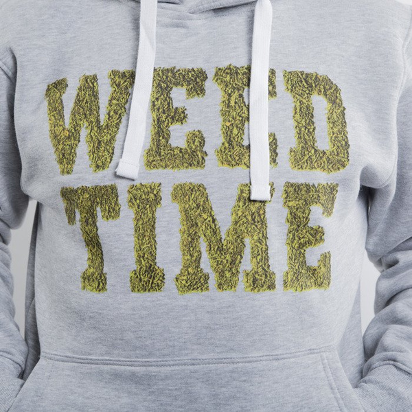 Mass Denim bluza hoody Weed Time light heather grey