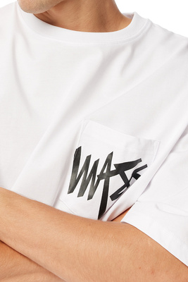 Mass Denim Pocket sign T-shirt biała