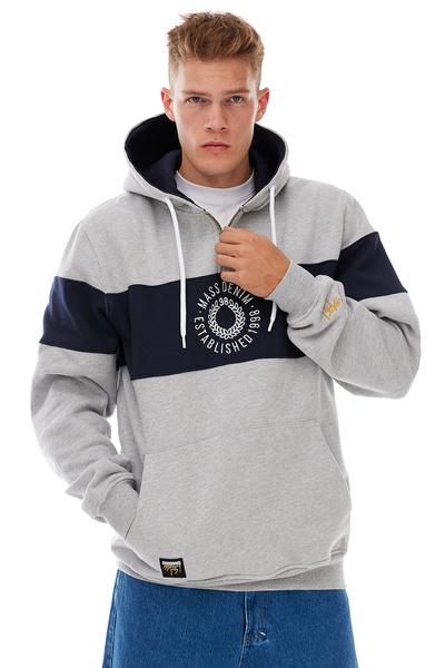 Mass DNM bluza Sweatshirt Elementary Half Zip Hoody - szara