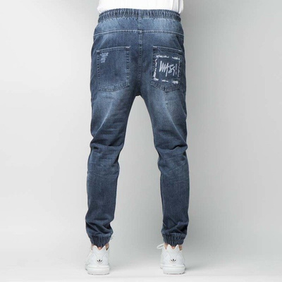 Mass DNM spodnie Street Sign Joggers Jeans Trap Fit - distressed denim