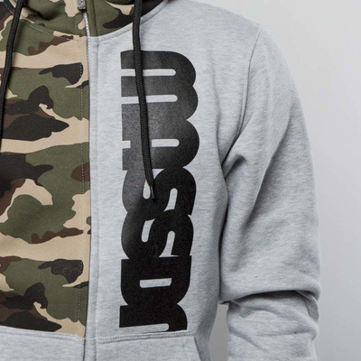 Mass DNM bluza Sweatshirt Hoody Zip Half Camo - light heather grey