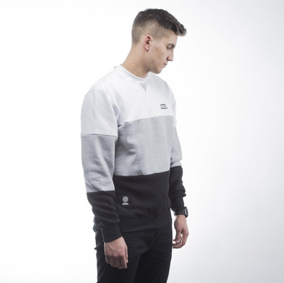 Mass Denim bluza sweatshirt Horizon crewneck light heather grey / black