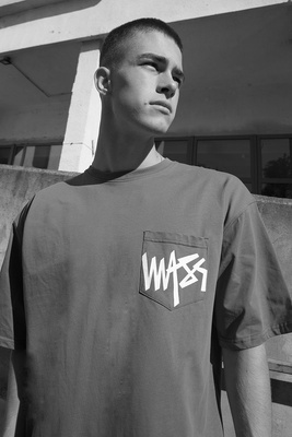 Mass Denim Pocket sign T-shirt oliwkowa